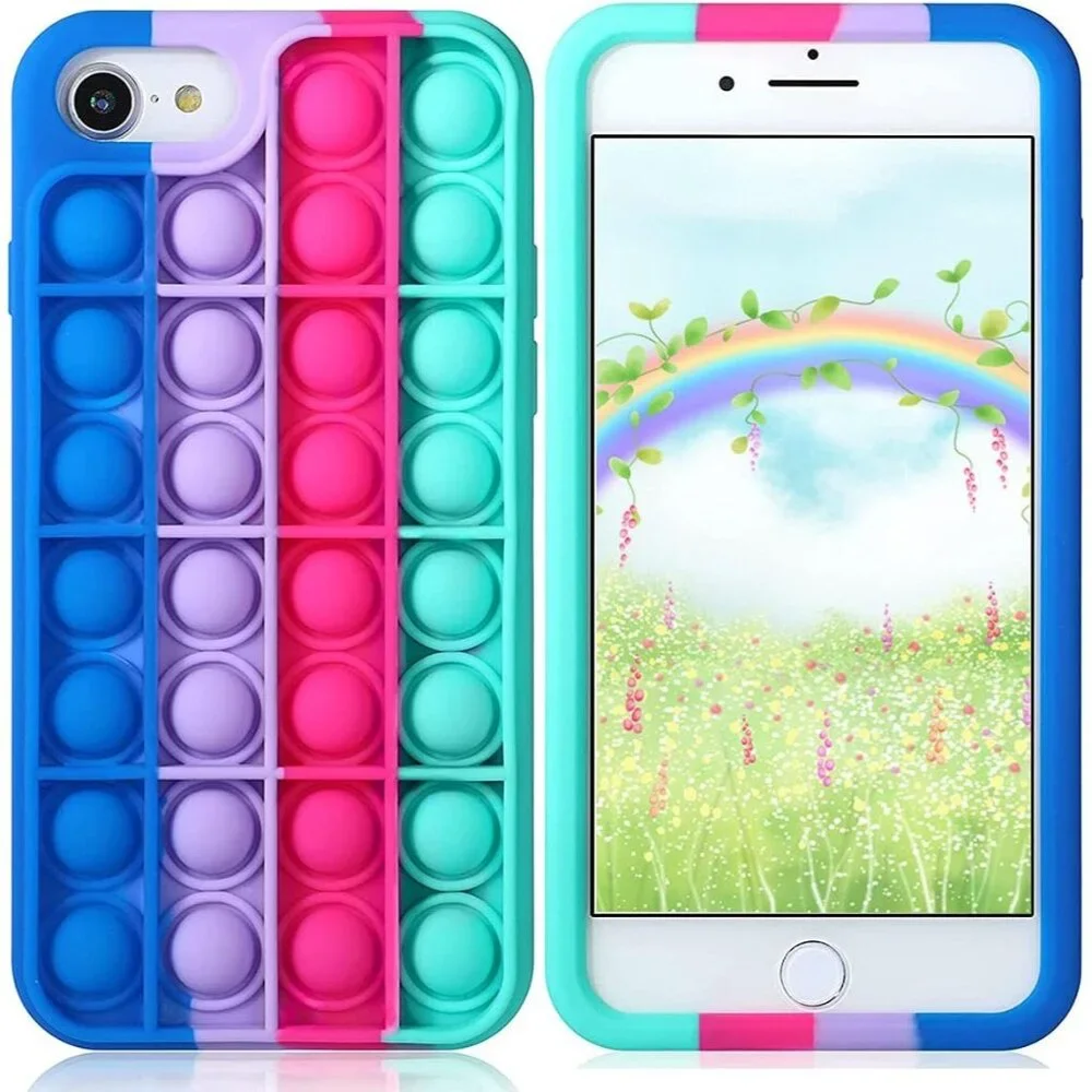 iPhone 12/12 Pro Pop It Case - Silicone Sensory Fidget Stress Relief Cover